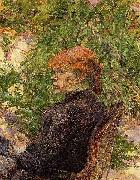 Red Haired Woman Sitting in Conservatory toulouse-lautrec
